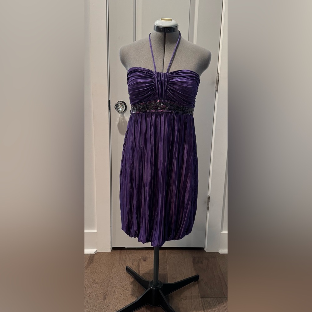 City Triangles Strapless Purple Bubble Dress